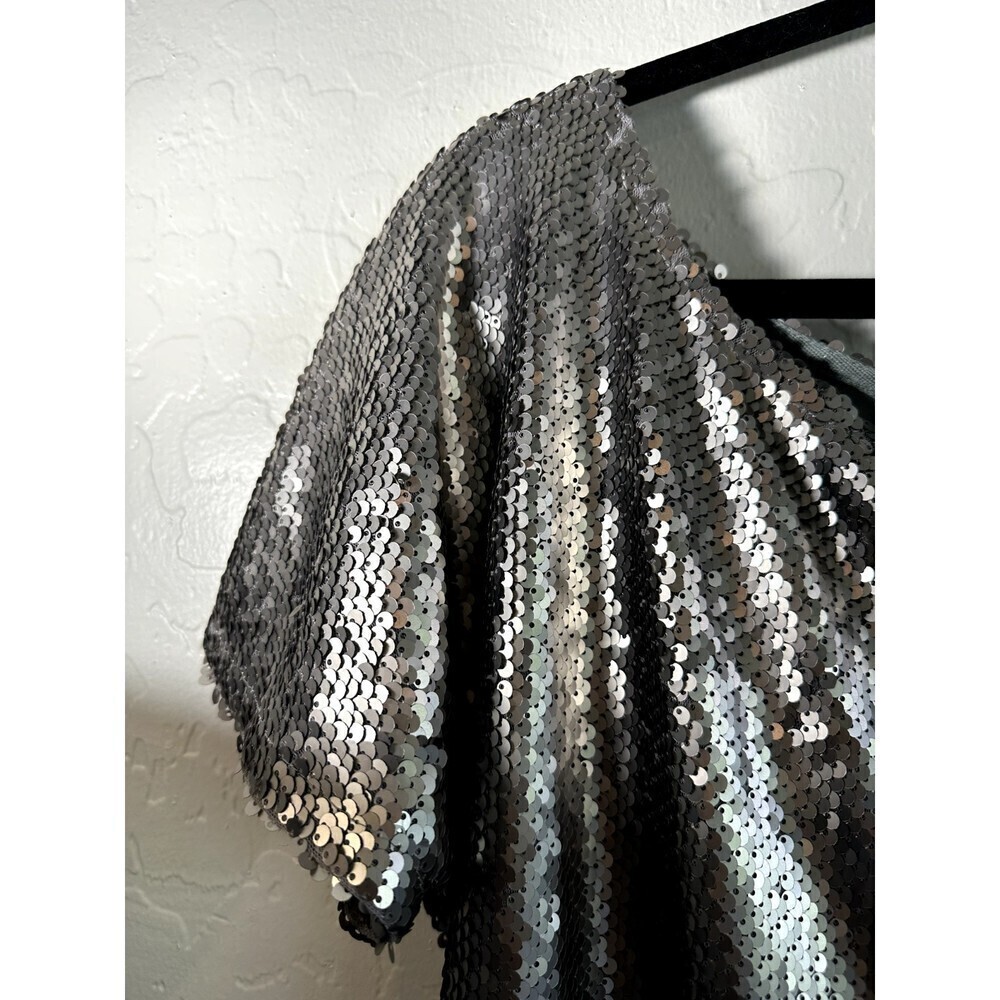 Hayden Los Angeles Silver Sequin Top Woman's Size S cocktail event holiday glam - Picture 8 of 16